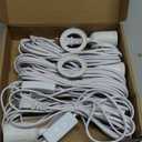 Plug in Pendant Light Cord Kit - 16Ft Light Bulb Socket with Cord E26/E27 Hanging Lantern Lamp Cable with Switch,Socket Rings, 4 Pack, White
