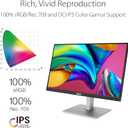 ASUS ProArt Display 27" Monitor PA278CV - WQHD (2560 x 1440), IPS, 100% sRGB, 100% Rec. 709, ΔE < 2, Calman Verified, USB Hub, USB-C, DisplayPort Daisy-Chaining, HDMI, Eye Care, Height Adjustable