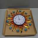 Sun Outdoor Clock with Thermometer and Hygrometer Combo, Silent No-Ticking Outdoor Wall Clock, Waterproof Quartz Clock for Patio, Living Room, Kitchen, Garden, 13 Inch