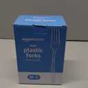 Amazon Basics Disposable Clear Plastic Forks, Premium Quality, 100 Count, Large Pack