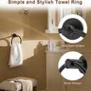 FILTA Bathroom Hardware Set, Matte Black Towel Rack Set Towel Bar Set for Bathroom, 3 Pieces Bathroom Towel Holder Set, Bath Hardware Set with 16 Inch Towel Bar.