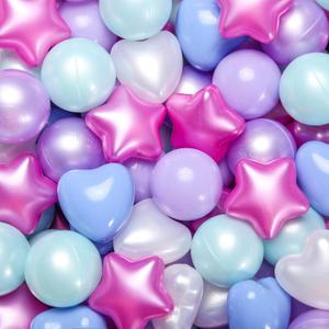 GOGOSO Star Ball Pit Balls for Ball Pit, Crush-Proof BPA Free Colorful Play Plastic Balls for Kids Toddler Christmas Party Decor Giant Friendship Bracelet Banner (Pearl Mermaid Blue)