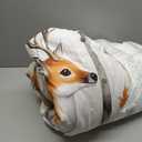 Feelyou Animal Comforter Set Full Size Deer Comforter for Boys Girls Teens Fox Bedding Set Bear Duvet Set Room Decor Forest Quilt Set (White)