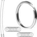 BiyrlyStainless Steel Keyrings,Round Key Rings for Flat Keychains For Home Car Office Keys Attachment (Silver)