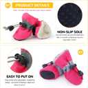 Fecialy Dog Shoes for Winter Dogs Boots & Paw Protector Warm Snow Booties Small Medium Dogs Puppies with Reflective Strip Anti-Slip Rubber Sole, Pack of 4, Size7