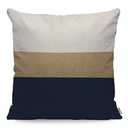WONDERTIFY Pillow Cover Navy and Faux Gold Leather Pattern White Brown Dark-Blue Soft Linen Pillow Case for Decorative Bedroom/Livingroom/Sofa/Farm House Cushion Covers 18x18 Inch 45x45 cm