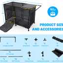 152Gal Pool Float Storage, Tabletop, Towel Bar, Zipper Doors, Lock Wheels