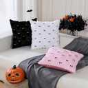 Halloween Decorations Pillow Covers 18x18 inch Set of 2 Rust Ghost Throw Pillow Cases Soft Plush Faux Fur Wool Decorative Cushion Case for Sofa Couch Bed Chair Living Room Home Decor