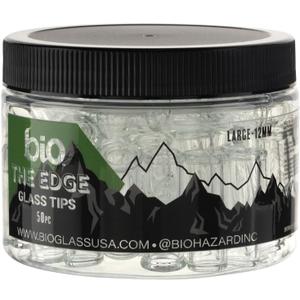BIO Glass 'The Edge' 2 Pokes Glass Tips, 12mm - 50 Count