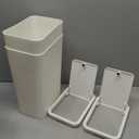 TIPGO Bathroom Trash Can with Lid, 10 Liter/ 2.6 Gallon Slim Garbage Can, Small Trash Bin Waste Basket with Pop-Up Lid for Kitchen, Bedroom, Living Room, Office (2 Pack, White)