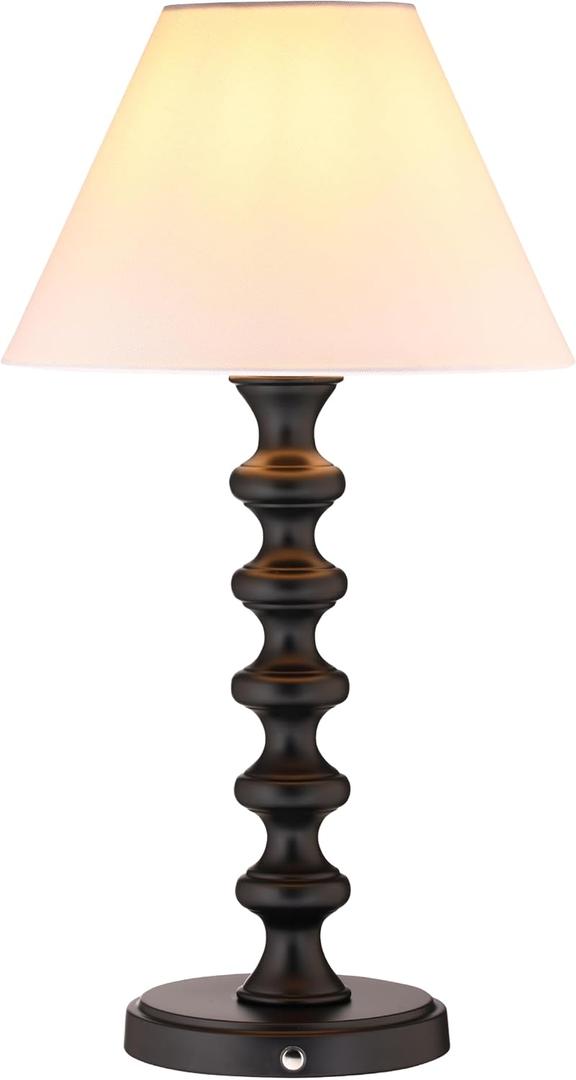 O'Bright Ember Rechargeable Table Lamp (Black_Baluster) 7"D x 7"W x 20.5"H