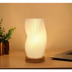 Zenply Novelty Small Table Lamp for Bedroom & Living Room, Vintage Style Striped Night Light, Mini Bedside Lamp for Small Spaces & Kids Room, Office, Dorm