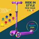 Lifemaster Mini 3-Wheel Kids Scooter with Multi-Color Wheel Lights 4-Height Adjustable Handlebar, Wide Anti-Slip Deck, Child Safety Certified, Boys & Girls Ages 2+ Supports Up to 110 lbs