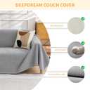 Deep Dream Cat-Scratch Resistant Couch Cover, Waterproof Sofa Cover for 3 Cushion Couch Washable,Pet Friendly Couch Protectors Anti Slip Thickened Love Seat Slipcovers for Dogs, 71" x 118",Light Grey