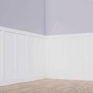 Ekena Millwork, WPKP56X03CS Classic Shaker, 8' Length PVC Wainscoting Kit, Heights up to 56" (20" Adjustable Wall Panels), White