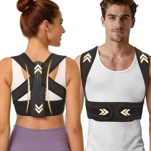 WNIEYO Posture Corrector for Women and Men Back Brace for Women Back Straightener for Effective Lower Back Pain Relief, Scoliosis, and Better Posture Support, Black (S/M)