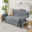 LOMAO Couch Cover Sofa Covers for 3 Cushion Sectional Couch Covers L Shape Couch Cover with Tassel Sofa Protector Washable Reversible Chenille Sofa Slipcover for Pet (Light Grey,Medium(71 * 102))