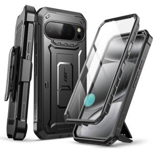 SUPCASE for Google Pixel 10/10 Pro Case with Screen Protector (Unicorn Beetle Pro), [Built-in Stand & Belt-Clip] [Military-Grade Protection] Full Body Heavy Duty Phone Case, Black