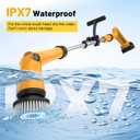 1500 RPM Electric Spin Scrubber for DeWalt 20V Battery, Power Shower Scrubber for Bathroom/Floor/Bathtub/Toilet/Tile,Electric Cleaning Brush with Long Handle & 8 Replaceable Brush (Yellow)