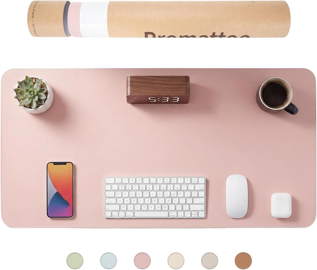 Silicone Desk Mat for Minimal, Creative, Vanity Desk Reduces Glare, Comfortable Viewing Writable, Non-Slip, Waterproof, Roll-Up Food-Grade Platinum-Cured Silicone, Gift TubeBlush Pink