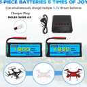 5PCS 3.7V 1800mAh 30C Lipo Battery with Molex Plug and 5-in-1 Charger Compatible with Most RC Drones,Quadcopters,Airplane Models,and Mini Remote-Controlled UAV