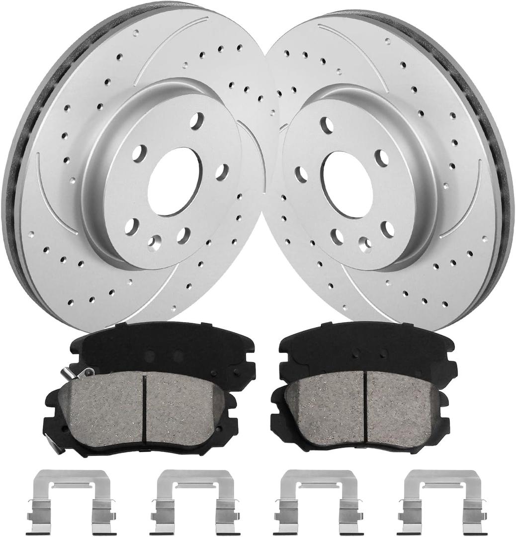 Anpulsero Brake Pads And Rotors Kit Front Compatible with 2010-2017 Chevrolet Equinox, 13-15 Malibu, 321mm(12.6in) Front Rotor FOR 3.6L OR 17 IN Wheels, Automotive Replacement Brake Kits Geomet