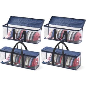 Hat Storage for Baseball Caps, Non-woven Wide Hat Organizer, Large Sports Hat Storage Bag, Hat Racks Holder for Closet with Handles, Hat Organizer Case for Home (Grey, 4Pack)