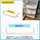 UPGRADED 240534701 Door Shelf Rack Bar Compatible with Frigidaire or Kenmore Refrigerator Door Bar Retainer Rail Replace 948952, AP3214631, PS734936 Frigidaire Replacement Shelf Door Bin Parts