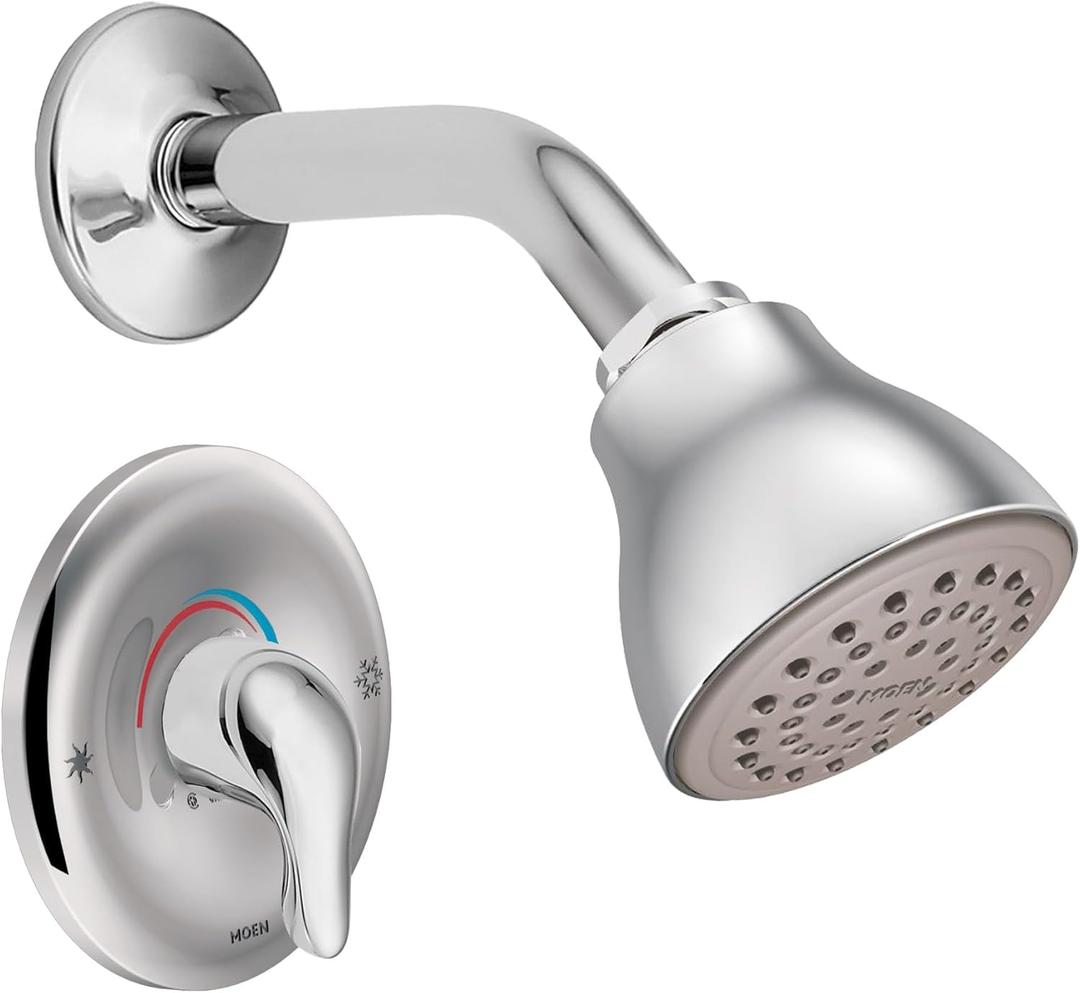 Moen Chateau Chrome Shower Trim Kit  Single Handle Posi-Temp Eco-Performance, Valve Required (Sold Separately), TL182EP