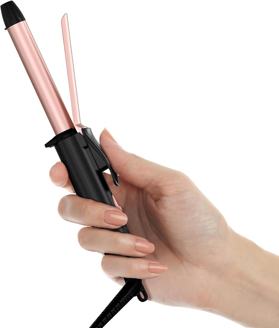 Travel Size Curling Iron Dual Voltage 100-240V, Mini Curling Iron for Short Hair with 1/2 Inch Barrel, Ceramic Mini Hair Curler with Keratin & Argan Oil Infused, Travel Hair Curler with Storage Bag