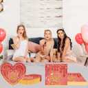 Valentine's Day Party Tableware, Heart Love Plates Napkins, Valentine's Wedding Memorial Day Party Decorations Supplies(DiamondRed)