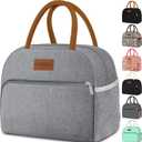 Coobiiya Lunch Bag Lunch Box for Women Men, Small Leakproof Cute Lunch Tote Large Capacity Reusable Insulated Cooler Lunch Container for Work/Office/Picnic/Beach-Grey (Gray)