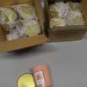 Sprayed Glass With Label With Gold Metal Lid 3.0 Oz Pack Of 8 Amber