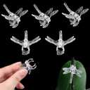 Watris Veiyi 100Pcs Plant Orchid Clips, Garden Plant Support Clip, Dragonfly Orchid Clips, Portable Cute Flower Vine Clips(Transparent)