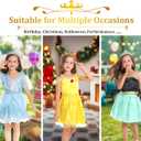 LIMIROLER Princess Dress Up Clothes for Little Girl Role Play Costume Gift Set Princess Dress Up Toys for Toddler Girls, Size M