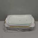 9" x 6" Ceramic Casserole Dish with Glass Lid and Rack, 30 ounce Serving Soup Tureen,Chafing Dish for Buffet, Family Food preserve Tray, Catering Casserole for Party Style, White (11.6 Inch(30 oz))