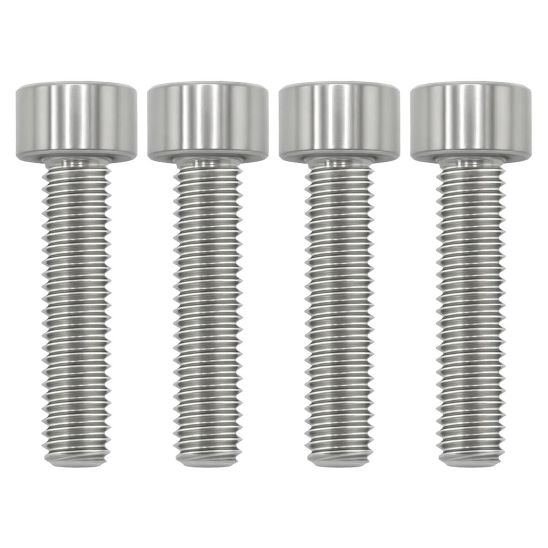 M6x25 Titanium Bolts (4PC) - Lightweight Design | Ideal for Humid/Salty Environments | Socket Head Hex Key No Washer | MTB/Motorcycle Bolts | Natural Color