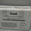 Ciaell 150PCS Clear Gold Plastic Plates - Disposable Gold Rim Plates include 25Dinner Plate, 25Dessert Plate, 25Forks, 25Knives, 25Spoons, 25Cups for Wedding & Party & Christmas & New Year