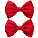 4.5 Inches Hair Bows for Girls Thick Ribbon Boutique Alligator Clips Hair Accessories for Baby Girls Toddlers Kids Teens 2 Pcs (Red)
