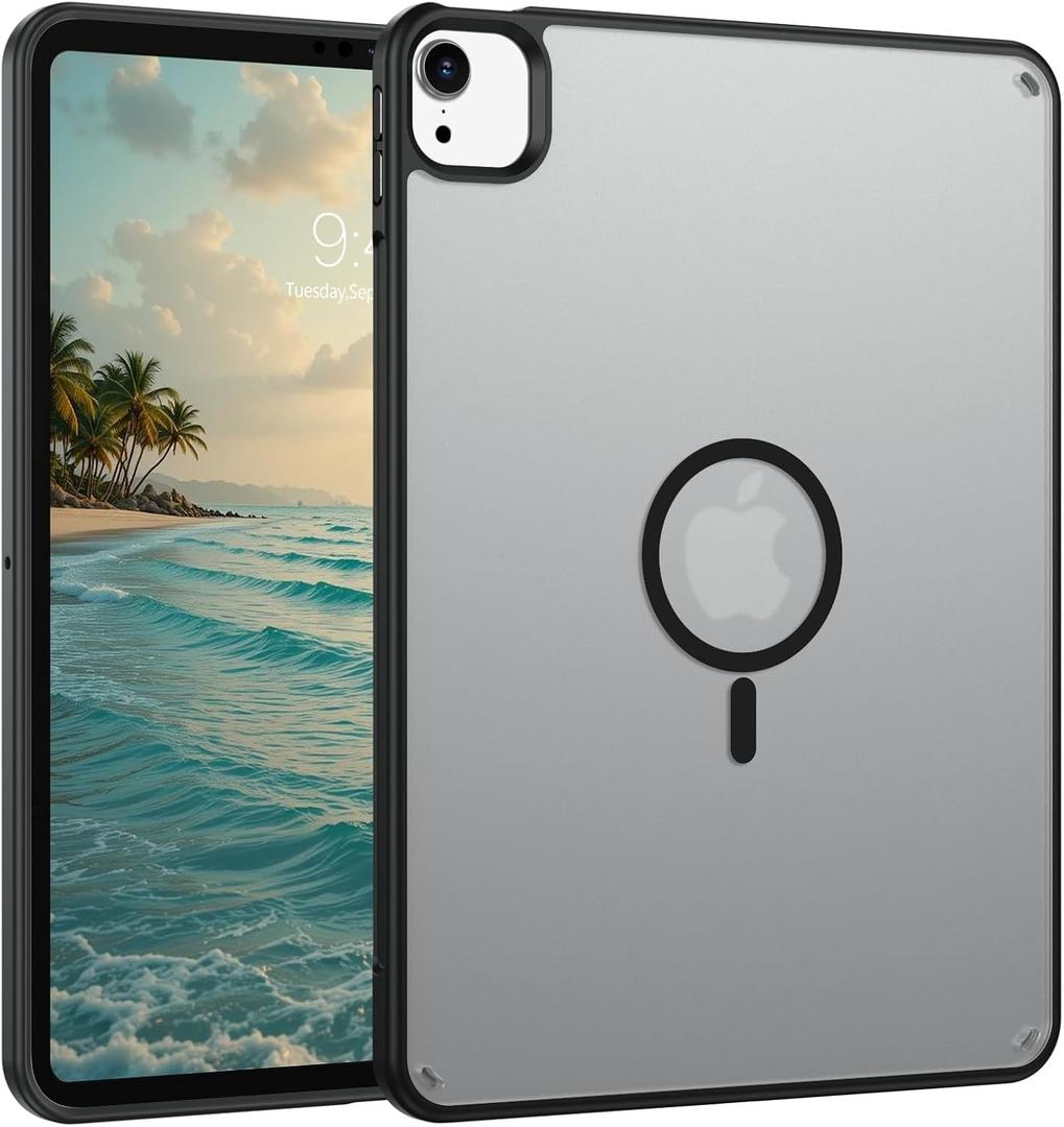 BENTOBEN for iPad Air 11 Inch Case M3/M2 (2025/2024), iPad Air 7th/6th Gen Magnetic Case,Translucent Matte Shockproof Protective Tablet Cover for iPad Air 5th/4th Generation 10.9" 2022/2020, Black