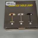 Portable LED Mushroom Table Lamp, Cordless Desk Night Light with 5200mAh Rechargeable Battery, Stepless Dimming Small Lamp with 3 Color and Brightness Control for Bedroom/Patio/Bar/Coffee shop (Black)