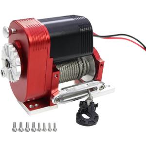 1/10 Simulated 8274 Vertical Winch Aluminum 6-12.4V 50lbs Load Capacity for RC Crawler AXIAL SCX10 TRX4 RC4WD Upgrade Part (Red)