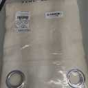 NICETOWN Natural Linen Curtains 84 inch Long 2 Panels Set, Grommet Top Thick Linen Burlap Semi Sheer Vertical Drapes Privacy Assured with Light Filtering for Bedroom/Living Room, W55 x L84