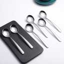 Soup Spoons 6-Pack 18/10 Stainless Steel Big, Large and Heavy Duty Round Spoons Elegance Series 7.7 Inch Long 2.2 Ounces Weight by IRONX (biggest soup spoons)