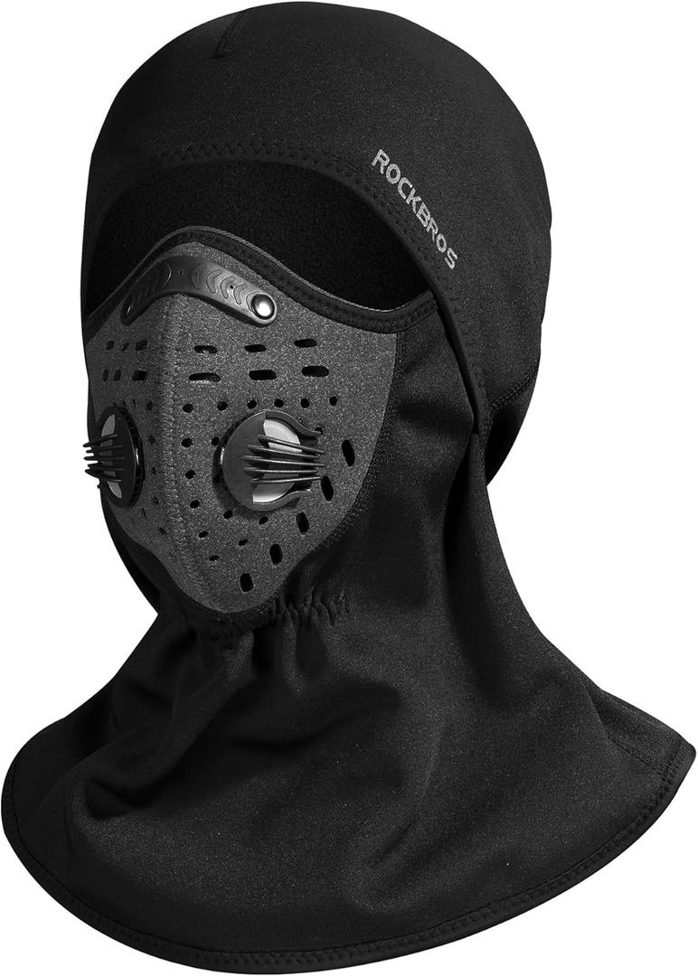 ROCKBROS Ski Mask Balaclava Winter Mask for Men Baclava Cold Weather Thermal (One Size, Black)