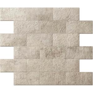 Art3d 10-Pack Peel and Stick Wall Tile for Backsplash, Stick on Stone Tile for Kitchen Bathroom Fireplace Vanitity in Stone Beige (11.4"x13.5")