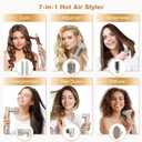 7MAGIC 7-in-1 Hot Air Styler, Hair Styler Dryer Brush with Auto-Wrap Curlers, High-Speed Hair Dryer for Fast Drying, Volumizing & Straightening, Travel Case Included, Champagne Gold