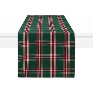 PurpleEssences Tartan Plaid Table Runner Classic Farmhouse 100% Cotton Checkered Table Runner for Spring Easter Summer Table Decor - 14 x 72 inch - Green
