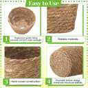 4 Pcs Straw Plant Baskets Indoor Rattan Woven Flower Baskets with Plastic Liner, Cattail Plant Planter for Indoor Outdoor Rustic Boho Home Farmhouse Floor Potted Pots Decor,  S(6.3" Top D X 4.3" Bottom D X 4.3"h)