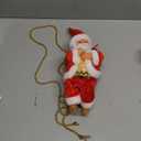 Climbing Santa Claus 9" Christmas Ornament Xmas Decoration Climbs Up and Down Battery Operated Toy with Light Music and Sound Animated Climbing on Beads Musical Moving Figure Xmas Christmas Ornament